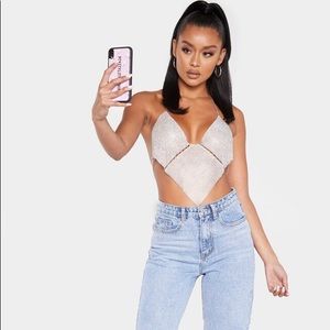 Silver Diamante Triangle Bralet